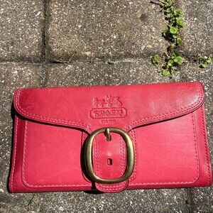 Coach Wallet and Check Sleeve - Cranberry Color